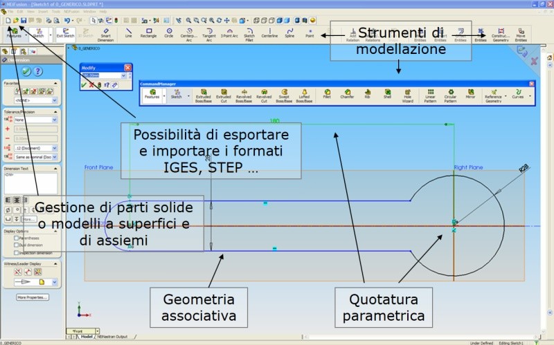 Modellazione CAD in ambiente SolidWorks